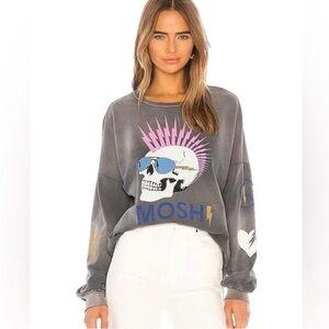 Lauren Moshi Sierra Pullovee Lightning Skull in Faded Graphite, small